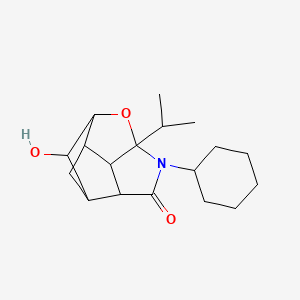 5-cyclohexyl-9-hydroxy-6-isopropyl-7-oxa-5-azatetracyclo[6.3.0.0~2,6~.0~3,10~]undecan-4-one