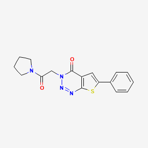 3-[2-oxo-2-(1-pyrrolidinyl)ethyl]-6-phenylthieno[2,3-d][1,2,3]triazin-4(3H)-one