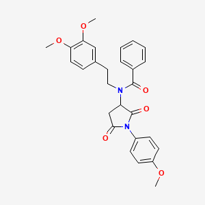 molecular formula C28H28N2O6 B5981439 N-[2-(3,4-dimethoxyphenyl)ethyl]-N-[1-(4-methoxyphenyl)-2,5-dioxopyrrolidin-3-yl]benzamide 