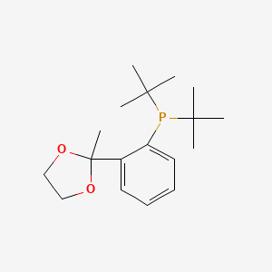 molecular formula C18H29O2P B598144 Di-tert-butyl(2-(2-methyl-1,3-dioxolan-2-yl)phenyl)phosphine CAS No. 1202864-99-0