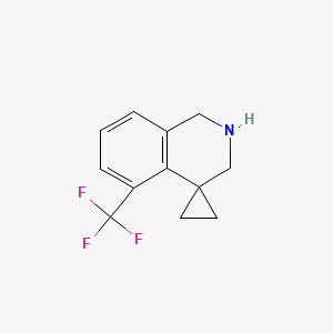 molecular formula C12H12F3N B598146 5'-(trifluoromethyl)-2',3'-dihydro-1'H-spiro[cyclopropane-1,4'-isoquinoline] CAS No. 1203686-67-2