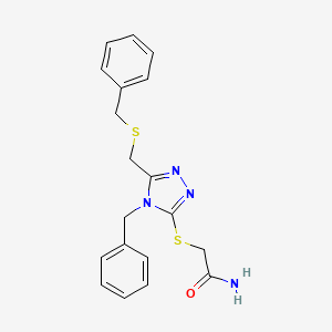 2-({4-benzyl-5-[(benzylsulfanyl)methyl]-4H-1,2,4-triazol-3-yl}sulfanyl)acetamide