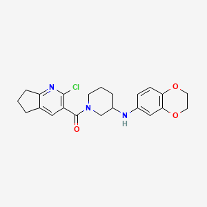 molecular formula C22H24ClN3O3 B5981482 1-[(2-chloro-6,7-dihydro-5H-cyclopenta[b]pyridin-3-yl)carbonyl]-N-(2,3-dihydro-1,4-benzodioxin-6-yl)-3-piperidinamine 