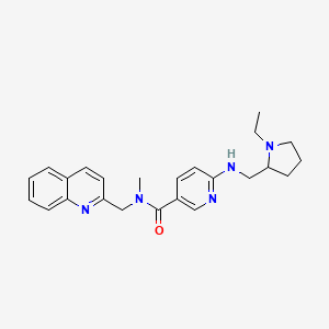 molecular formula C24H29N5O B5981490 6-{[(1-ethyl-2-pyrrolidinyl)methyl]amino}-N-methyl-N-(2-quinolinylmethyl)nicotinamide 