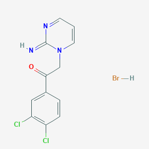 molecular formula C12H10BrCl2N3O B5981496 1-(3,4-dichlorophenyl)-2-(2-imino-1(2H)-pyrimidinyl)ethanone hydrobromide 