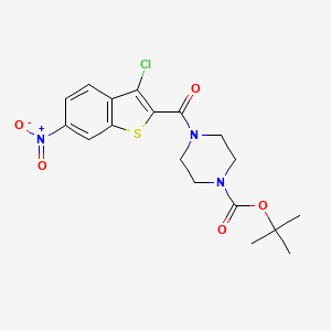 1-Piperazinecarboxylicacid,4-[(3-chloro-6-nitrobenzo[b]thien-2-yl)carbonyl]-,1,1-dimethylethylester(9ci)