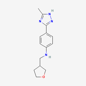 4-(5-methyl-4H-1,2,4-triazol-3-yl)-N-(tetrahydro-3-furanylmethyl)aniline