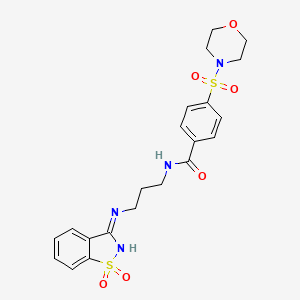 N-{3-[(1,1-dioxido-1,2-benzisothiazol-3-yl)amino]propyl}-4-(4-morpholinylsulfonyl)benzamide