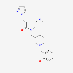 N-[2-(dimethylamino)ethyl]-N-{[1-(2-methoxybenzyl)-3-piperidinyl]methyl}-3-(1H-pyrazol-1-yl)propanamide