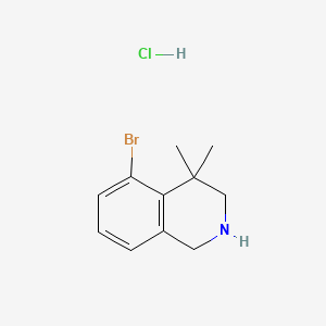 molecular formula C11H15BrClN B598161 5-Bromo-4,4-dimethyl-1,2,3,4-tetrahydroisoquinoline hydrochloride CAS No. 1203683-41-3