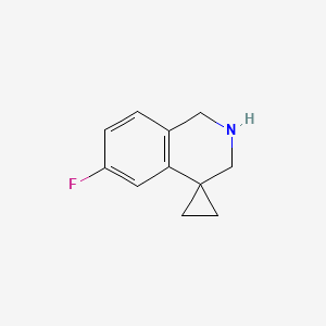 molecular formula C11H12FN B598163 6'-fluoro-2',3'-dihydro-1'H-spiro[cyclopropane-1,4'-isoquinoline] CAS No. 1203685-57-7