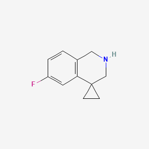 molecular formula C11H12FN B598163 6'-氟-2',3'-二氢-1'H-螺[环丙烷-1,4'-异喹啉] CAS No. 1203685-57-7