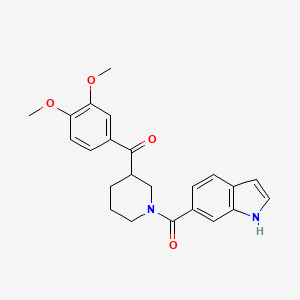 molecular formula C23H24N2O4 B5981639 (3,4-dimethoxyphenyl)[1-(1H-indol-6-ylcarbonyl)-3-piperidinyl]methanone 