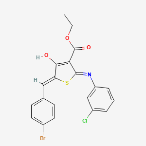 ethyl 5-(4-bromobenzylidene)-2-[(3-chlorophenyl)amino]-4-oxo-4,5-dihydro-3-thiophenecarboxylate