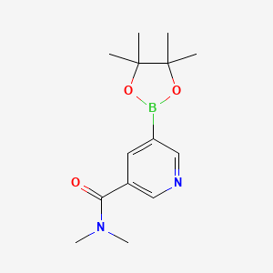 molecular formula C14H21BN2O3 B598166 N,N-二甲基-5-(4,4,5,5-四甲基-1,3,2-二氧杂硼环-2-基)烟酰胺 CAS No. 1201644-42-9