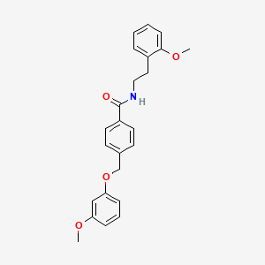 molecular formula C24H25NO4 B5981677 4-[(3-methoxyphenoxy)methyl]-N-[2-(2-methoxyphenyl)ethyl]benzamide 