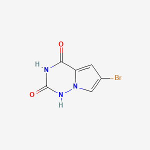 molecular formula C6H4BrN3O2 B598170 6-Bromopyrrolo[2,1-f][1,2,4]triazine-2,4-diol CAS No. 1201784-90-8