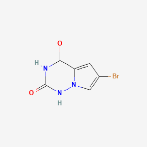 molecular formula C6H4BrN3O2 B598170 6-溴吡咯并[2,1-f][1,2,4]三嗪-2,4-二醇 CAS No. 1201784-90-8