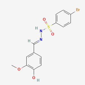 molecular formula C14H13BrN2O4S B5981704 4-bromo-N'-(4-hydroxy-3-methoxybenzylidene)benzenesulfonohydrazide 