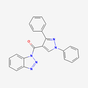 molecular formula C22H15N5O B5981717 1-[(1,3-diphenyl-1H-pyrazol-4-yl)carbonyl]-1H-1,2,3-benzotriazole 