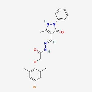 2-(4-bromo-2,6-dimethylphenoxy)-N'-[(5-hydroxy-3-methyl-1-phenyl-1H-pyrazol-4-yl)methylene]acetohydrazide