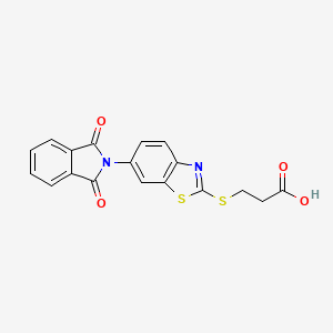 molecular formula C18H12N2O4S2 B5981741 3-{[6-(1,3-dioxo-1,3-dihydro-2H-isoindol-2-yl)-1,3-benzothiazol-2-yl]thio}propanoic acid 