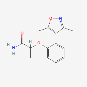 molecular formula C14H16N2O3 B5981757 2-[2-(3,5-dimethylisoxazol-4-yl)phenoxy]propanamide 