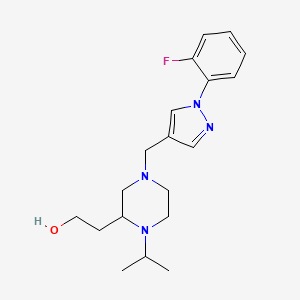 2-(4-{[1-(2-fluorophenyl)-1H-pyrazol-4-yl]methyl}-1-isopropyl-2-piperazinyl)ethanol