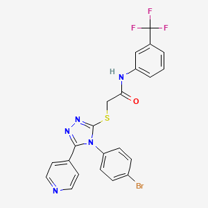 2-{[4-(4-bromophenyl)-5-(4-pyridinyl)-4H-1,2,4-triazol-3-yl]thio}-N-[3-(trifluoromethyl)phenyl]acetamide