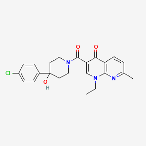 3-{[4-(4-chlorophenyl)-4-hydroxy-1-piperidinyl]carbonyl}-1-ethyl-7-methyl-1,8-naphthyridin-4(1H)-one