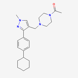 molecular formula C23H32N4O B5981855 1-[4-[[3-(4-Cyclohexylphenyl)-1-methylpyrazol-4-yl]methyl]piperazin-1-yl]ethanone 