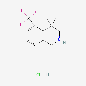 molecular formula C12H15ClF3N B598186 4,4-Dimethyl-5-(trifluoromethyl)-1,2,3,4-tetrahydroisoquinoline hydrochloride CAS No. 1203685-16-8
