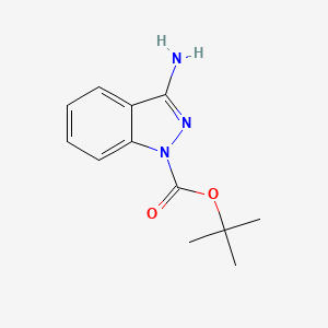 molecular formula C12H15N3O2 B598187 tert-Butyl 3-amino-1H-indazole-1-carboxylate CAS No. 1204298-58-7