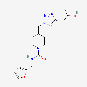 molecular formula C17H25N5O3 B5981887 N-(2-furylmethyl)-4-{[4-(2-hydroxypropyl)-1H-1,2,3-triazol-1-yl]methyl}-1-piperidinecarboxamide 