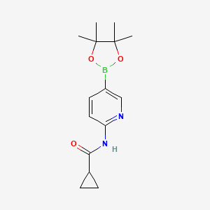 molecular formula C15H21BN2O3 B598190 N-(5-(4,4,5,5-Tetramethyl-1,3,2-dioxaborolan-2-YL)pyridin-2-YL)cyclopropanecarboxamide CAS No. 1201644-41-8