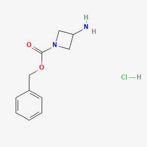 molecular formula C11H15ClN2O2 B598192 Benzyl 3-aminoazetidine-1-carboxylate hydrochloride CAS No. 1203295-44-6