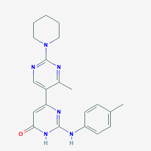 molecular formula C21H24N6O B5981940 4'-methyl-2-[(4-methylphenyl)amino]-2'-(1-piperidinyl)-4,5'-bipyrimidin-6(1H)-one 