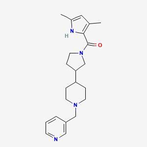 molecular formula C22H30N4O B5981945 3-[(4-{1-[(3,5-dimethyl-1H-pyrrol-2-yl)carbonyl]-3-pyrrolidinyl}-1-piperidinyl)methyl]pyridine 