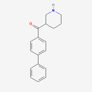 molecular formula C18H19NO B5981947 4-biphenylyl(3-piperidinyl)methanone hydrochloride 