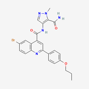 6-bromo-N-(5-carbamoyl-1-methylpyrazol-4-yl)-2-(4-propoxyphenyl)quinoline-4-carboxamide