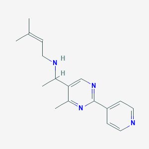 3-methyl-N-[1-(4-methyl-2-pyridin-4-ylpyrimidin-5-yl)ethyl]but-2-en-1-amine