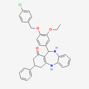 11-{4-[(4-chlorobenzyl)oxy]-3-ethoxyphenyl}-3-phenyl-2,3,4,5,10,11-hexahydro-1H-dibenzo[b,e][1,4]diazepin-1-one