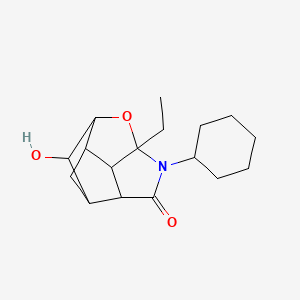 5-cyclohexyl-6-ethyl-9-hydroxy-7-oxa-5-azatetracyclo[6.3.0.0~2,6~.0~3,10~]undecan-4-one