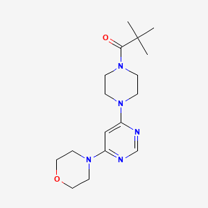 molecular formula C17H27N5O2 B5981993 4-{6-[4-(2,2-dimethylpropanoyl)-1-piperazinyl]-4-pyrimidinyl}morpholine 