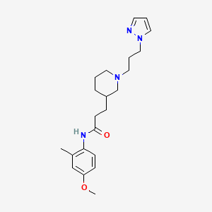 N-(4-methoxy-2-methylphenyl)-3-{1-[3-(1H-pyrazol-1-yl)propyl]-3-piperidinyl}propanamide