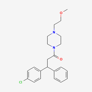 molecular formula C22H27ClN2O2 B5982008 1-[3-(4-chlorophenyl)-3-phenylpropanoyl]-4-(2-methoxyethyl)piperazine 