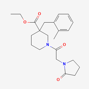 molecular formula C22H30N2O4 B5982017 ethyl 3-(2-methylbenzyl)-1-[(2-oxo-1-pyrrolidinyl)acetyl]-3-piperidinecarboxylate 