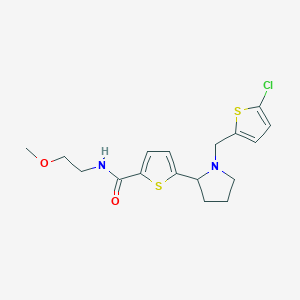 molecular formula C17H21ClN2O2S2 B5982034 5-{1-[(5-chloro-2-thienyl)methyl]-2-pyrrolidinyl}-N-(2-methoxyethyl)-2-thiophenecarboxamide 