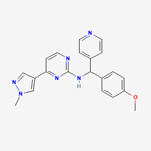 N-[(4-methoxyphenyl)(pyridin-4-yl)methyl]-4-(1-methyl-1H-pyrazol-4-yl)pyrimidin-2-amine