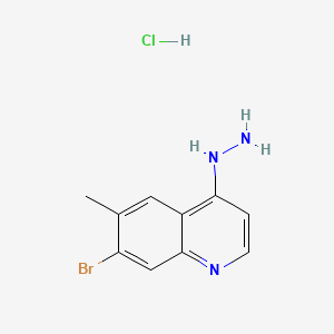 molecular formula C10H11BrClN3 B598206 7-Bromo-4-hydrazino-6-methylquinoline hydrochloride CAS No. 1204810-34-3